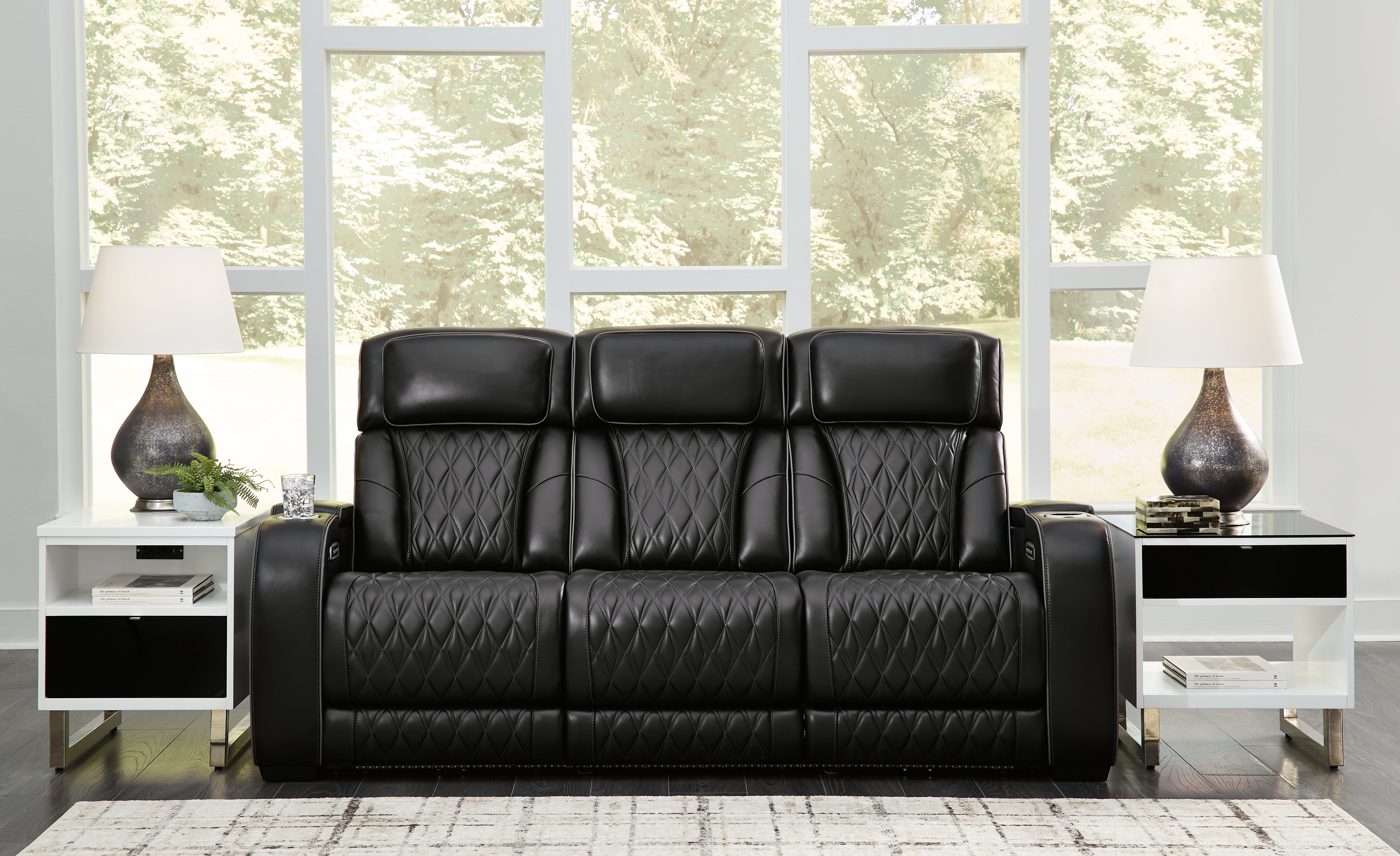 Boyington Black Power Reclining Sofa - Luna Furniture