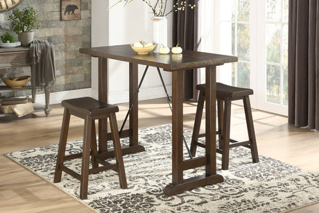 Bracknell Brown Cherry 3-Piece Counter Height Set from Homelegance - Luna Furniture