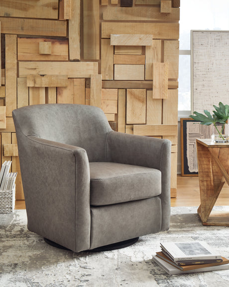 Bradney Fossil Swivel Accent Chair from Ashley - Luna Furniture
