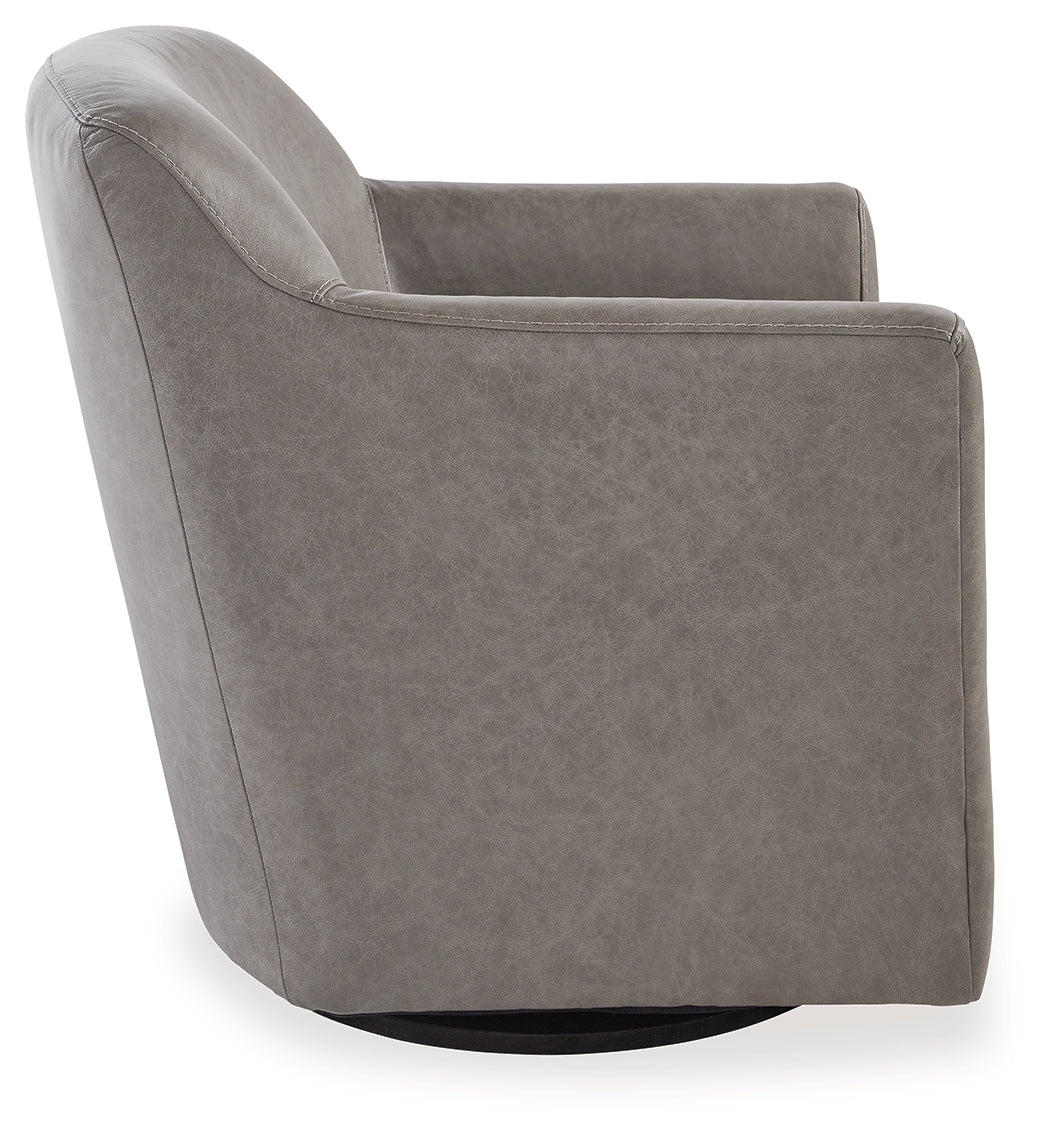 Bradney Fossil Swivel Accent Chair from Ashley - Luna Furniture
