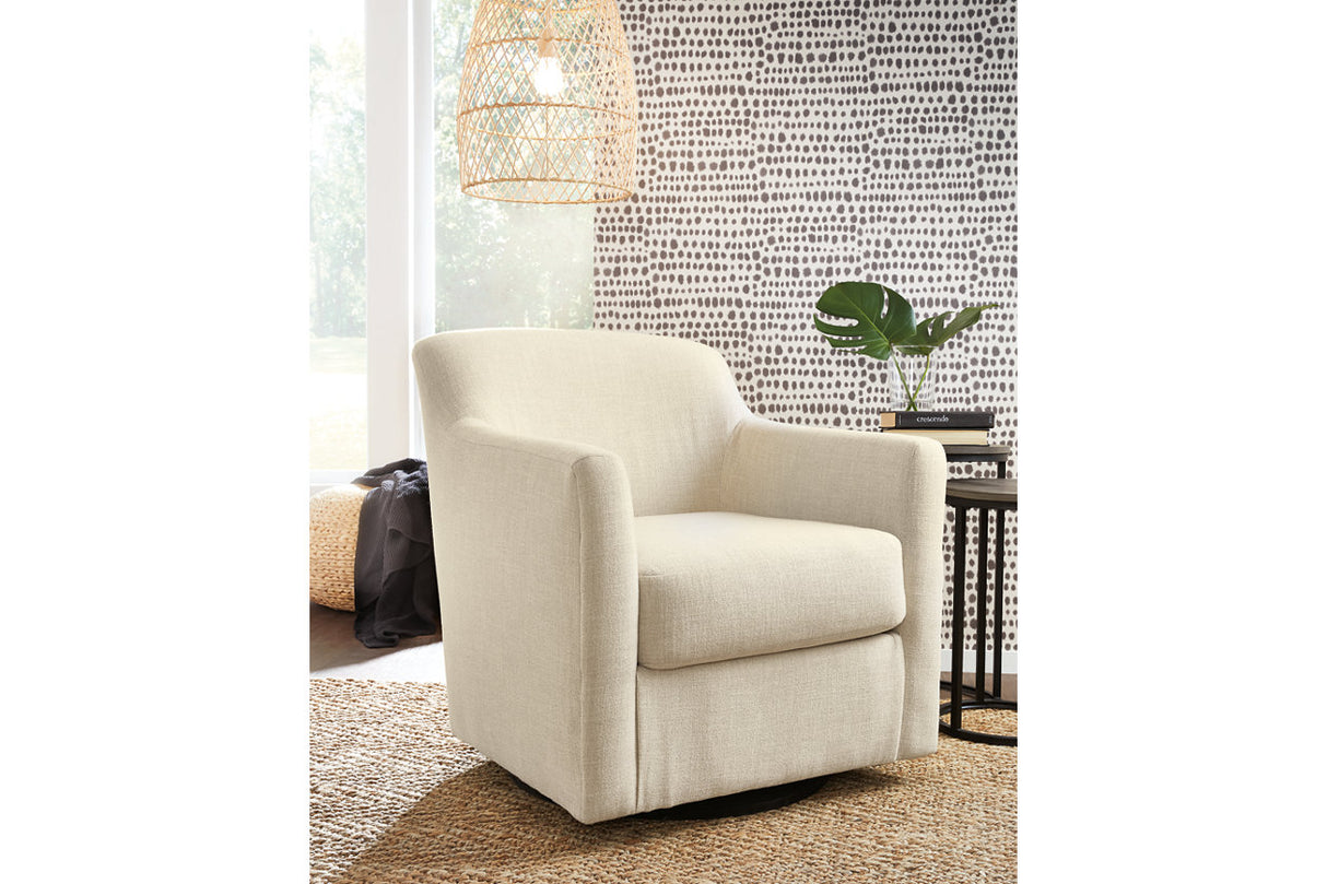 Bradney Linen Swivel Accent Chair from Ashley - Luna Furniture