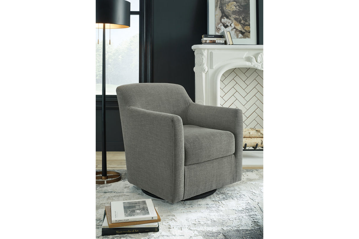 Bradney Smoke Swivel Accent Chair from Ashley - Luna Furniture
