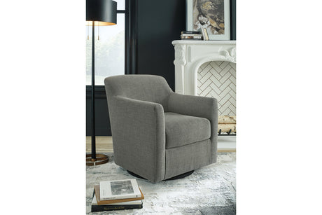 Bradney Smoke Swivel Accent Chair from Ashley - Luna Furniture