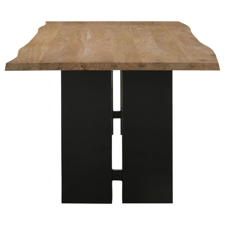 Bradshaw Natural Acacia and Black Rectangular Live Edge Dining Table from Coaster - Luna Furniture