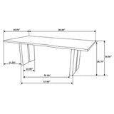 Bradshaw Natural Acacia and Black Rectangular Live Edge Dining Table from Coaster - Luna Furniture