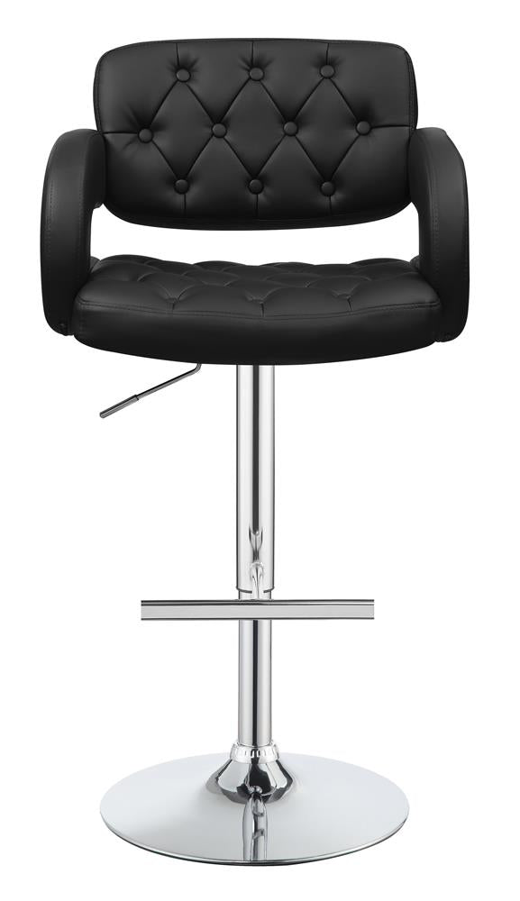 Brandi Black and Chrome 29" Adjustable Height Bar Stool from Coaster - Luna Furniture