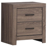 Brantford Barrel Oak 2-Drawer Nightstand from Coaster - Luna Furniture