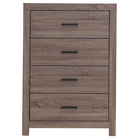 Brantford Barrel Oak 4-Drawer Chest from Coaster - Luna Furniture