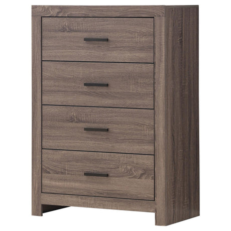 Brantford Barrel Oak 4-Drawer Chest from Coaster - Luna Furniture
