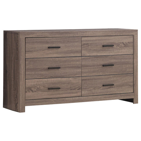 Brantford Barrel Oak 6-Drawer Dresser from Coaster - Luna Furniture