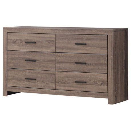 Brantford Barrel Oak 6-Drawer Dresser from Coaster - Luna Furniture