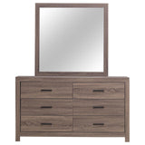 Brantford Barrel Oak 6-Drawer Dresser with Mirror from Coaster - Luna Furniture
