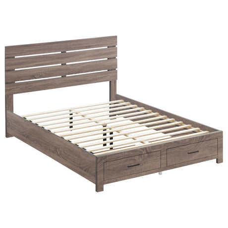 Brantford Barrel Oak Queen Storage Bed from Coaster - Luna Furniture
