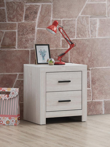 Brantford Coastal White 2-Drawer Nightstand from Coaster - Luna Furniture