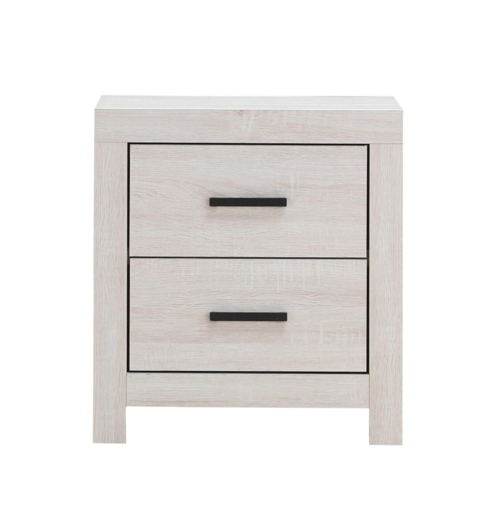 Brantford Coastal White 2-Drawer Nightstand from Coaster - Luna Furniture