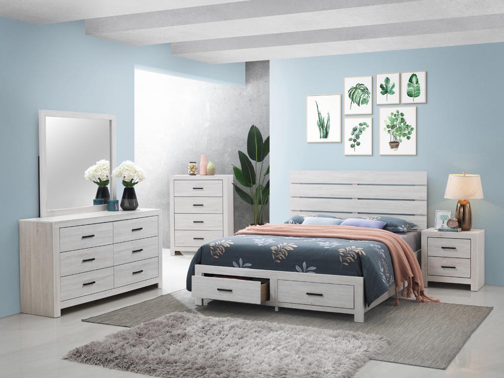 Brantford Coastal White 4-Piece Eastern King Bedroom Set from Coaster - Luna Furniture
