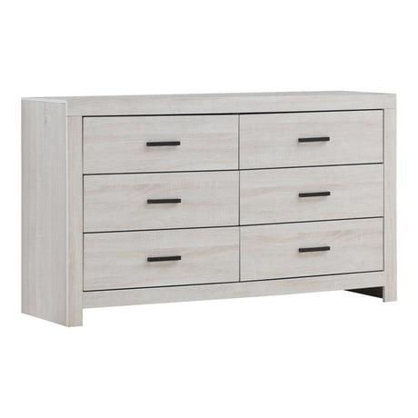 Brantford Coastal White 6-Drawer Dresser from Coaster - Luna Furniture