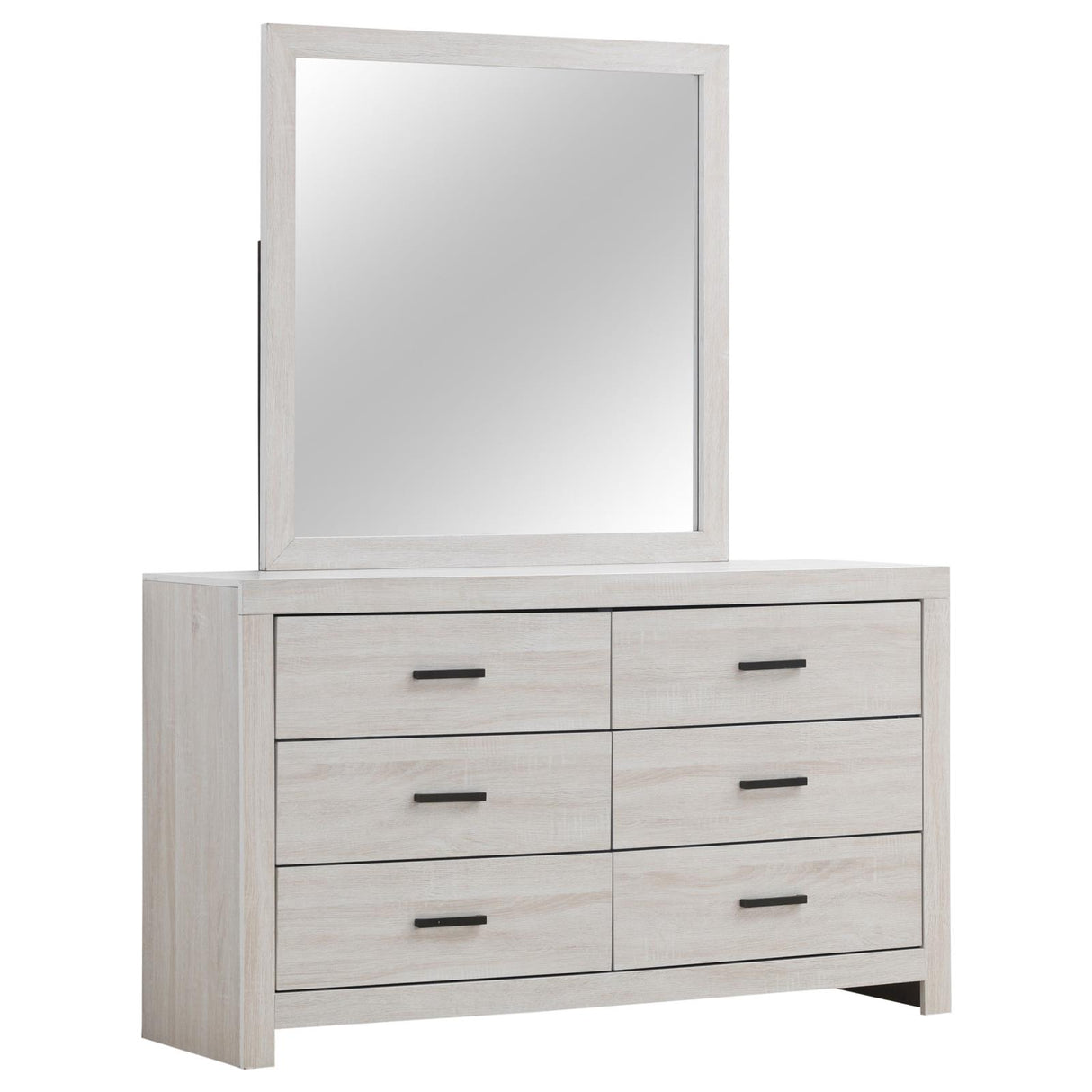 Brantford Coastal White 6-Drawer Dresser with Mirror from Coaster - Luna Furniture