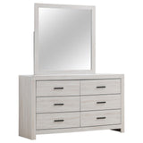 Brantford Coastal White 6-Drawer Dresser with Mirror from Coaster - Luna Furniture