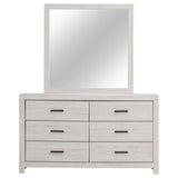 Brantford Coastal White 6-Drawer Dresser with Mirror from Coaster - Luna Furniture