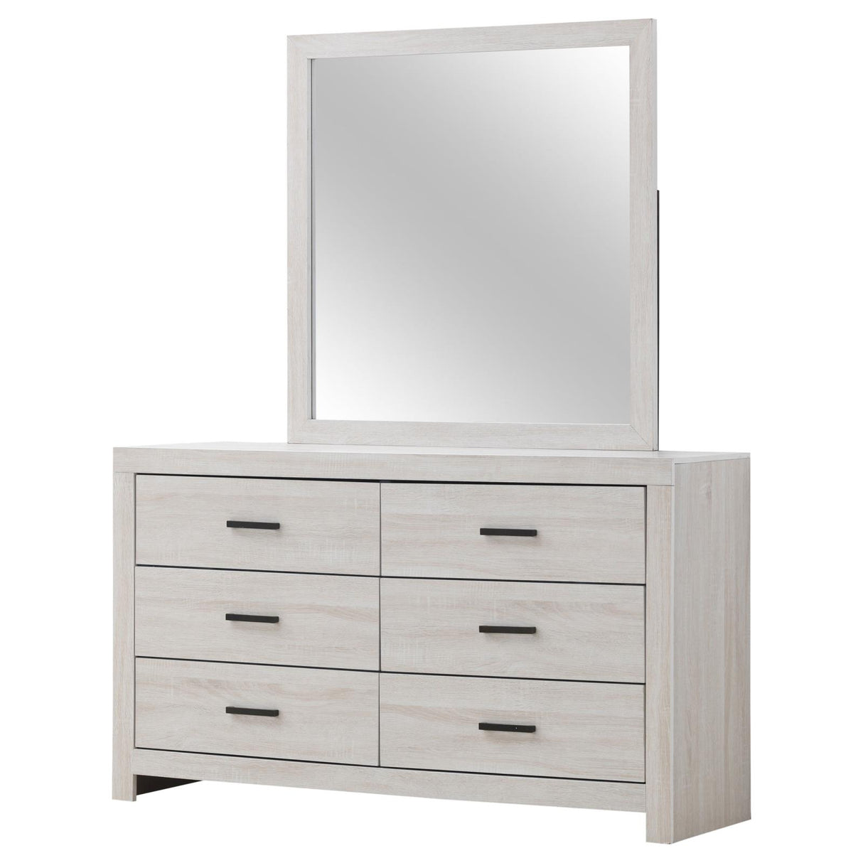 Brantford Coastal White 6-Drawer Dresser with Mirror from Coaster - Luna Furniture