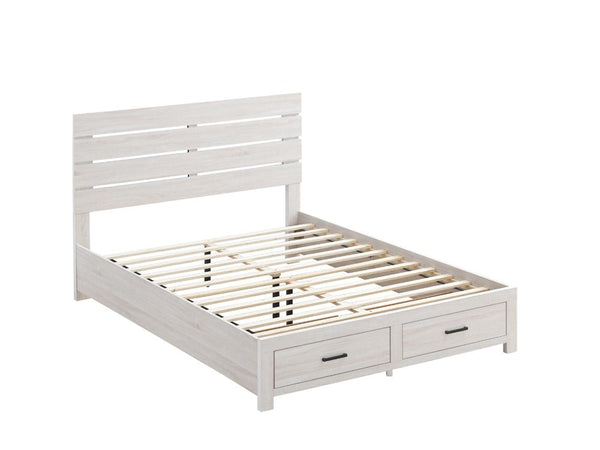 Brantford Coastal White Queen Storage Bed