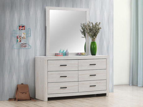 Brantford Coastal White Rectangle Dresser Mirror (Mirror Only) from Coaster - Luna Furniture