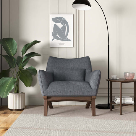 Brayden Sea Side Grey Linen Armchair from Midinmod - Luna Furniture