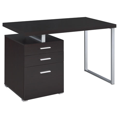 Brennan Cappuccino 3-Drawer Office Desk from Coaster - Luna Furniture