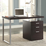 Brennan Cappuccino 3-Drawer Office Desk from Coaster - Luna Furniture