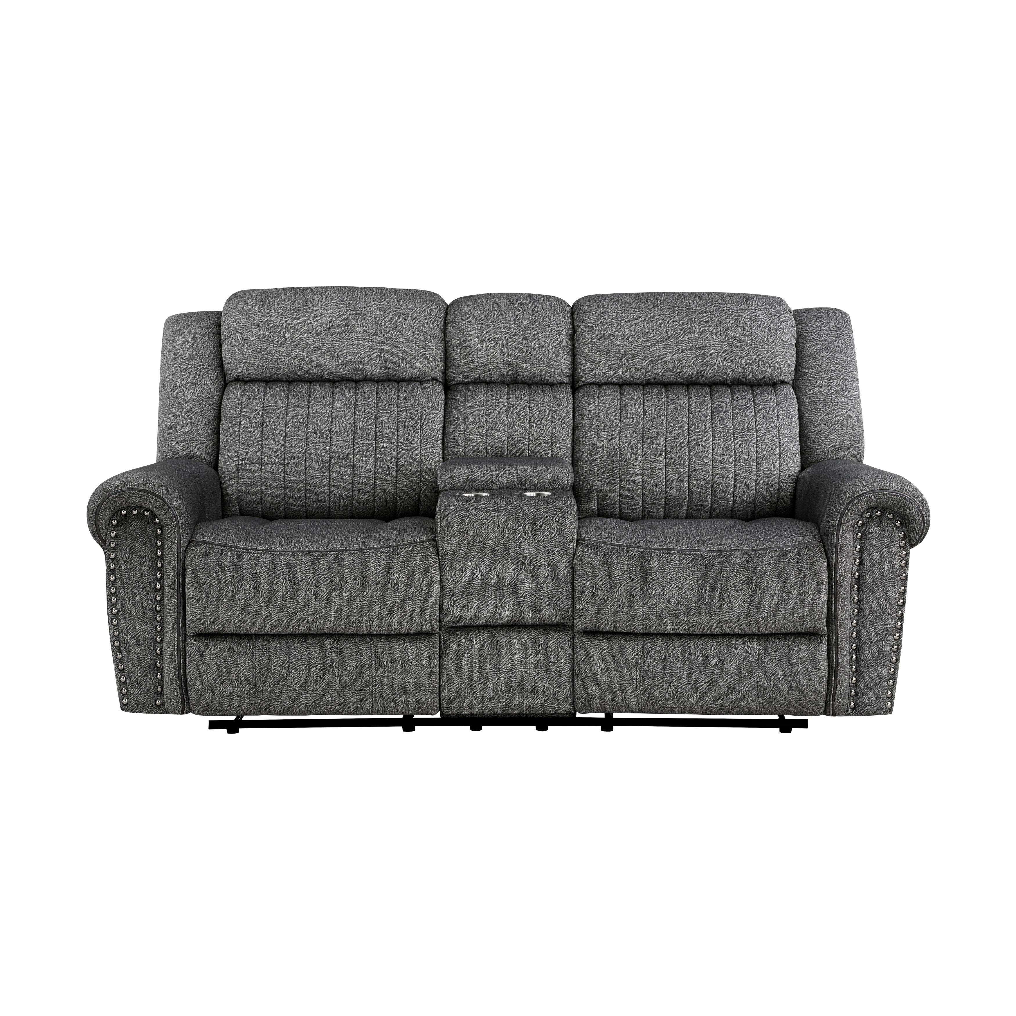 9204CC-2 Double Reclining Love Seat with Center Console - Luna