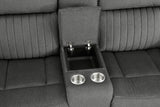 Brennen Charcoal Double Reclining Loveseat with Center Console from Homelegance - Luna Furniture