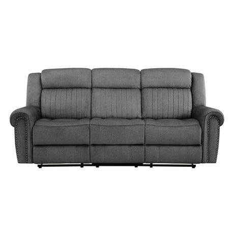 Brennen Charcoal Double Reclining Sofa from Homelegance - Luna Furniture