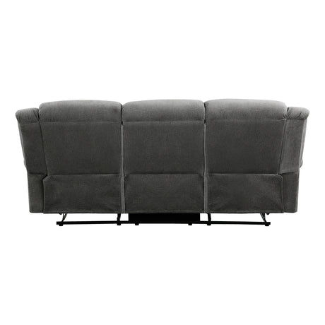 Brennen Charcoal Double Reclining Sofa from Homelegance - Luna Furniture