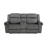 Brennen Charcoal Power Double Reclining Loveseat from Homelegance - Luna Furniture