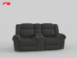 Brennen Charcoal Power Double Reclining Loveseat from Homelegance - Luna Furniture