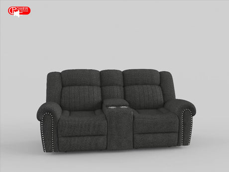 Brennen Charcoal Power Double Reclining Loveseat from Homelegance - Luna Furniture