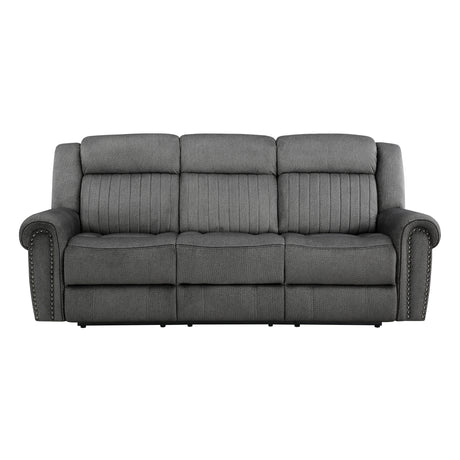 Brennen Charcoal Power Double Reclining Sofa from Homelegance - Luna Furniture