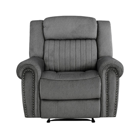Brennen Charcoal Reclining Chair from Homelegance - Luna Furniture