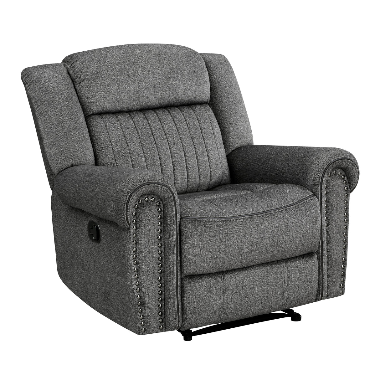 Brennen Charcoal Reclining Chair from Homelegance - Luna Furniture