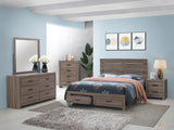 Brenner Rustic Honey 4-Piece Eastern King Storage Bedroom Set from Coaster - Luna Furniture