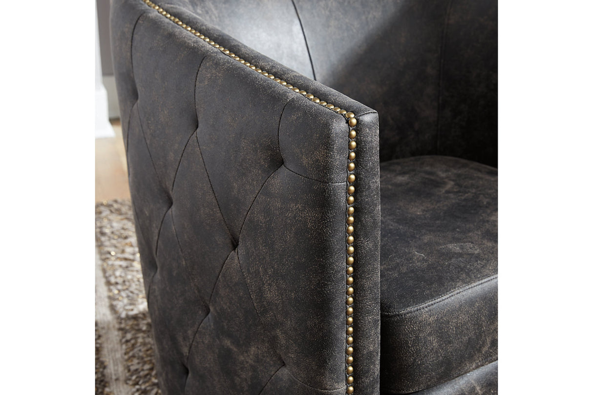 Brentlow Distressed Black Accent Chair from Ashley - Luna Furniture