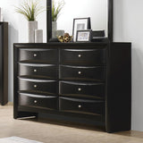 Briana Black Rectangular 8-Drawer Dresser from Coaster - Luna Furniture