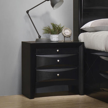 Briana Rectangular 2-Drawer Nightstand Black from Coaster - Luna Furniture