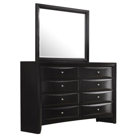 Briana Rectangular Black 8-Drawer Dresser with Mirror from Coaster - Luna Furniture