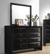 Briana Rectangular Black 8-Drawer Dresser with Mirror from Coaster - Luna Furniture