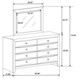 Briana Rectangular Black 8-Drawer Dresser with Mirror from Coaster - Luna Furniture