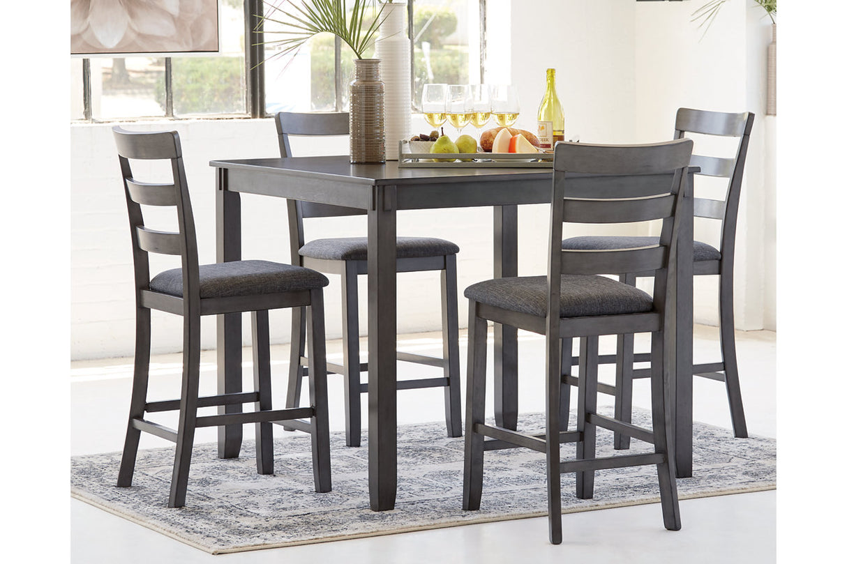 Bridson Gray 5-Piece Counter Height Set from Ashley Furniture - Luna Furniture