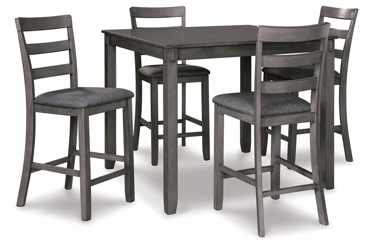 Bridson Gray 5-Piece Counter Height Set from Ashley Furniture - Luna Furniture