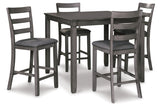 Bridson Gray 5-Piece Counter Height Set from Ashley Furniture - Luna Furniture